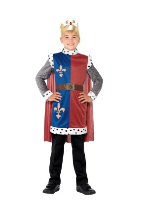 Kids King Arthur Prince Deluxe Medieval Knight Historical Fancy Dress Costume Outift Tunic