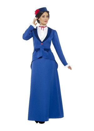 Victorian Nanny Costume, Blue with Jacket Ladies