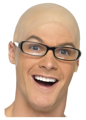 Unisex Funny Skinhead Party Dress Bald Head Fancy Cosplay film latex Skin Wig Cap Fake
