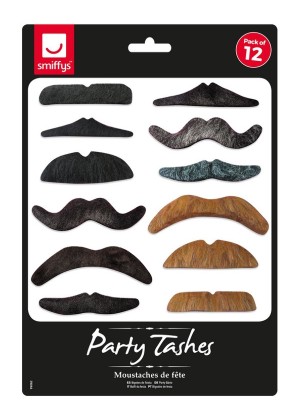 Party Tashes 12 Pack Costume Accessory cs99062 