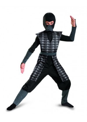 Kids Black Stealth Ninja Halloween Costume de62801