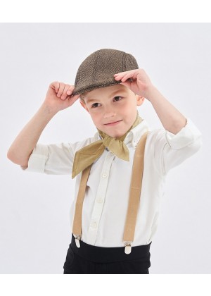 3pcs set kit Victorian boy colonial boy costume cap hat braces neckerchief 