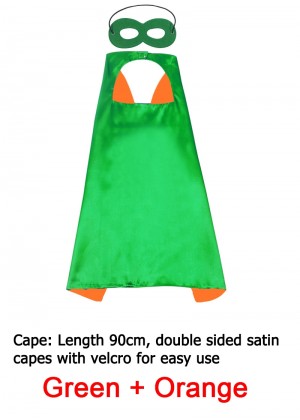 Green & Orange Kids Double sided Cape Mask Costume set tt1098-15