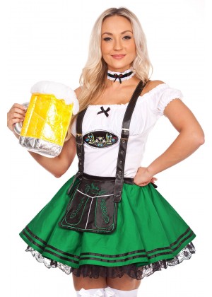 Oktoberfest Beer Maid Costume Green lg204green