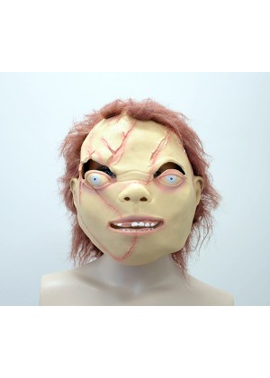 Chucky Doll Head Scary Halloween Party Facial Mask Latex Animals Cosplay Prop  Costume Accessories