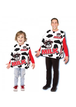 Milk Box Cosplay Costume Food Role-playing Parent-child Outfit Halloween Dress For Kids Adult lp1131