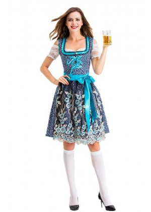 Womens Ladies Oktoberfest German Beer Maid Blue Costume  lp1147blue