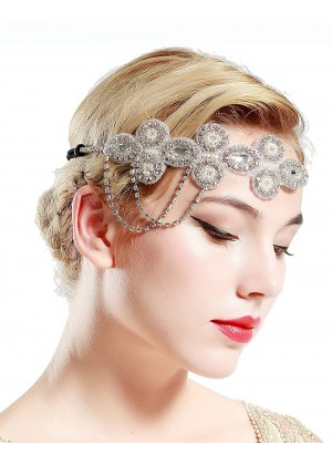 1920s Headband Vintage Bridal Great Gatsby Flapper Headpiece gangster ladies