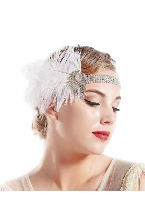 20s Flapper Feather Headband 