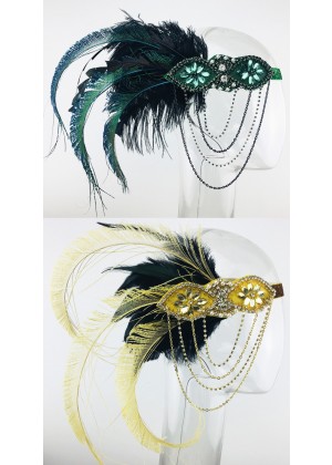 Gatsby 1920s Feather Headdress Fancy Dress lx0268