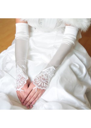 White Gloves Over Elbow Length 70s 80s 1920s Women's Lace Party Dance Costume