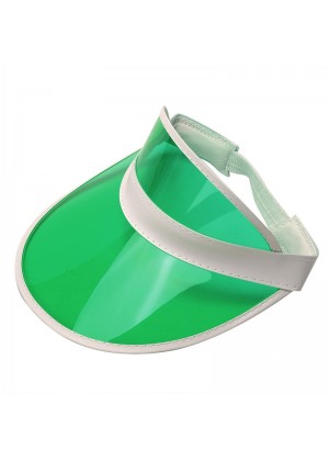 Green Unisex Sun Visor Cap Golf Fancy Dress Colour Stretch Poker 80's Rave Headband