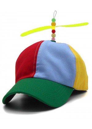 Kids Propeller Beanie Ball Cap Baseball Hat Multi-Color Clown Adjustable