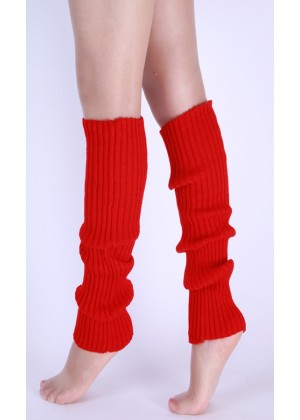 Red Licensed Womens Pair of Party Legwarmers Knitted Dance 80s Costume Leg Warmers