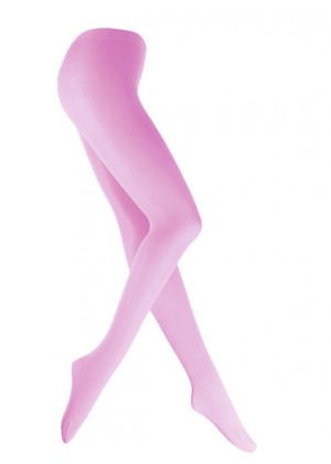 Pink 80s 70s Disco Opaque Womens Pantyhose Stockings Hosiery Tights 80 Denier tt1067-5