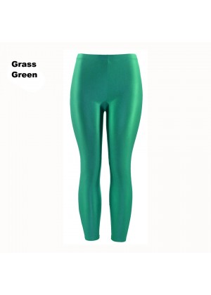 Grass Green 80s Shiny Neon Costume Leggings