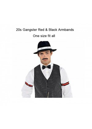 20s gangster red & black armbands 