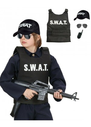 SWAT Vest Hat Police Child Costume tt1151