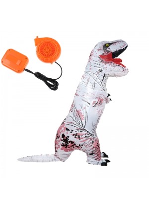 White ADULT T-REX INFLATABLE Costume Jurassic Blowup Dinosaur TRex T Rex
