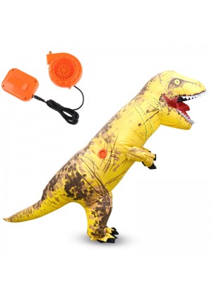 Yellow ADULT T-REX INFLATABLE Costume Jurassic Blowup Dinosaur TRex T Rex