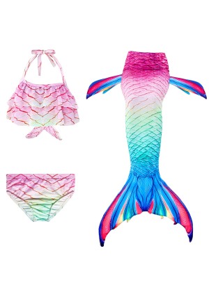 Kids Mermaid Costume Tail Monofin Swimsuit Set