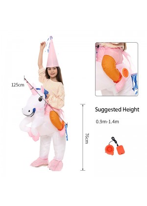 Girls Unicorn carry me inflatable Blow Up costume tt2071kids
