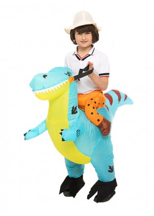 Kids light blue T-Rex Ride on Inflatable Costume  tt2090
