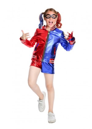 Kids Girls Harley Quinn Harlequin Costume Set  tt3066