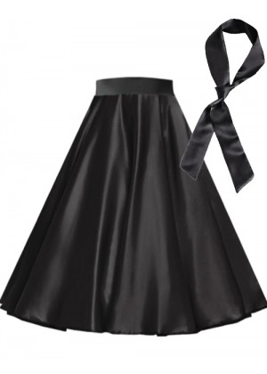 Black Satin 1950's 50s skirt