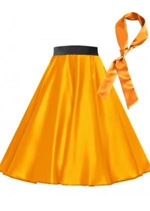 Orange Satin 1950's 50s skirt