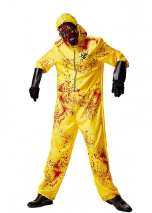 Adult Yellow Biohazard Hooded Costume tt3122