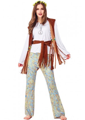 Ladies Orion Hippie 70s Costume tt3189