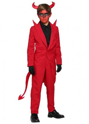 Kids Devil Demon Lord On Fire Costume tt3310