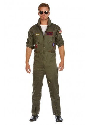 Aviator Costume Pilot Flight 80's Film Suit Pete Mitchell Maverick