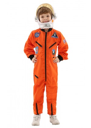 Kids Astronaut Orange Costume