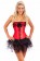 Red Burlesque Bustier boned lace up corset
