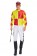 Red Yellow Jockey Horse Racing Rider Mens Uniform Fancy Dress Costume Outfit Hat