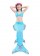 Kids Blue Mermaid Tail Swimsuit Costume