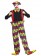 Hooped Crazy Funny Clown Costume Circus Fancy Dress Mens Outfit With Hat