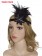 1920s Headband Black Feather Vintage Bridal Great Gatsby Flapper Headpiece gangster ladies