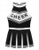 Black Cheerleader Girl Uniform Costume