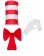 Kids Stripe Cat in the Hat Bow Tie Gloves Children Accessories Boys Girls Book Week Dr Seuss