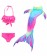 Kids Mermaid Swimsuit Costume with Monofin tt2028-6