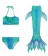Kids Mermaid Tail With Monofin Bikini Swimsuit Costume tt2024-4