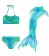 Kids Mermaid Tail With Monofin Bikini Swimsuit Costume tt2024-2