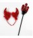Red Devil Horns Headband And Pitch Fork Satan Trident