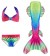 Kids Mermaid Costume Tail Swimsuit Bikini Set