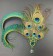 Ladies 1920s Green Peacock Feather Hair Clip