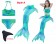 Kids Mermaid Tail With Monofin Bikini Swimsuit Costume tt2024-9