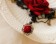 Vintage Lace Vine Rose Chain Cuff Bracelet Ring Set Halloween Jewelry
